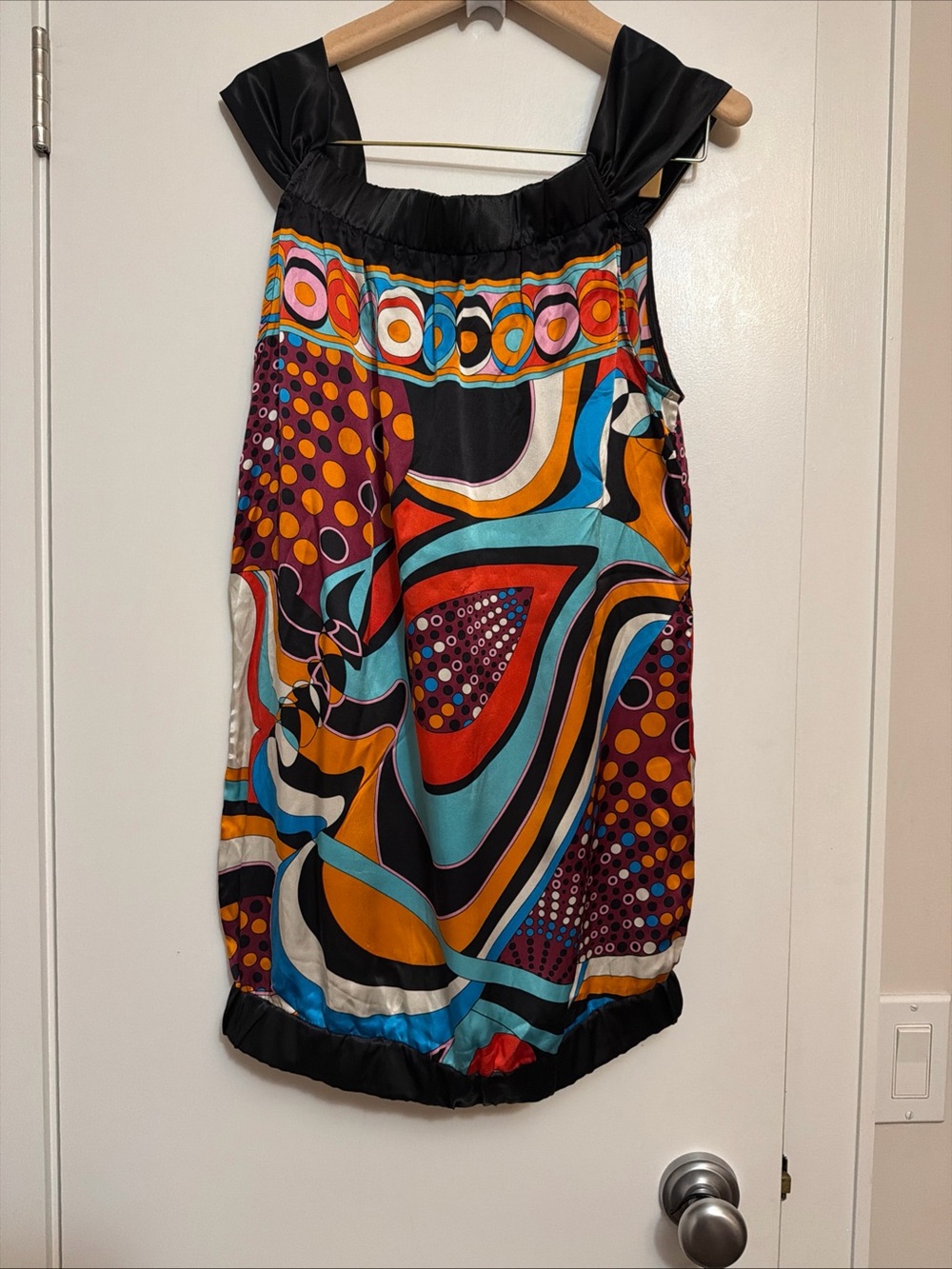 Body Language Paris Silk Multi Colored Party Mini Dress  Size:L